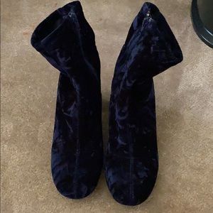 Booties crushed velvet navy blue MIA size 8.5